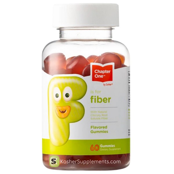 Zahler Chapter One Fiber Gummies 60 count with natural Chicory Root fiber for kids digestive support